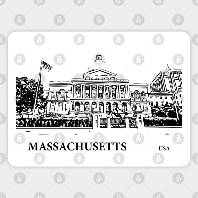 Massachusetts State USA Sticker by Lakeric